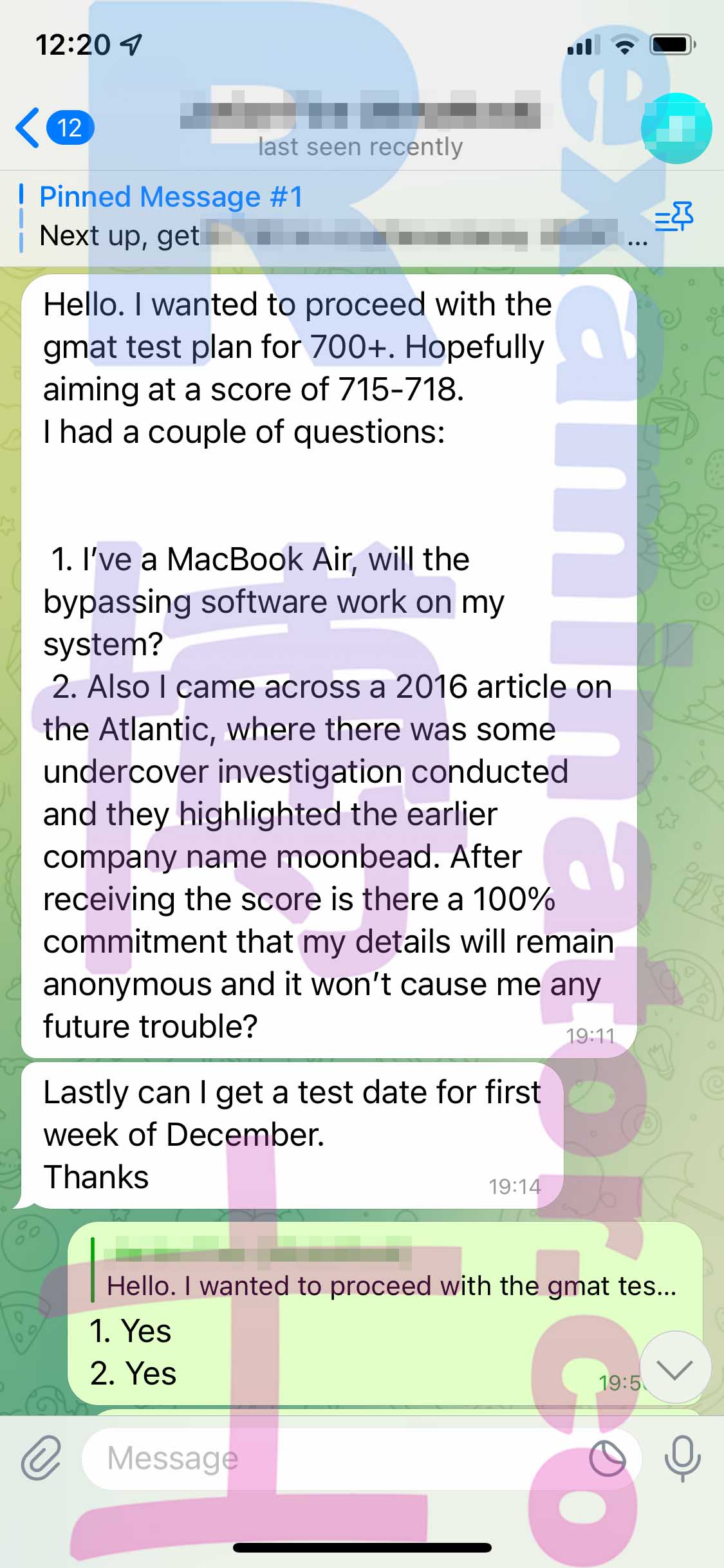 [GMAT代考保分]成功案例#302的对话截图