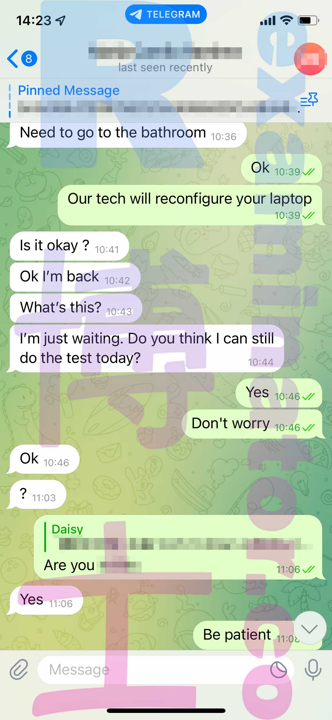 托福代考保分成功案例#448的与客户对话截图