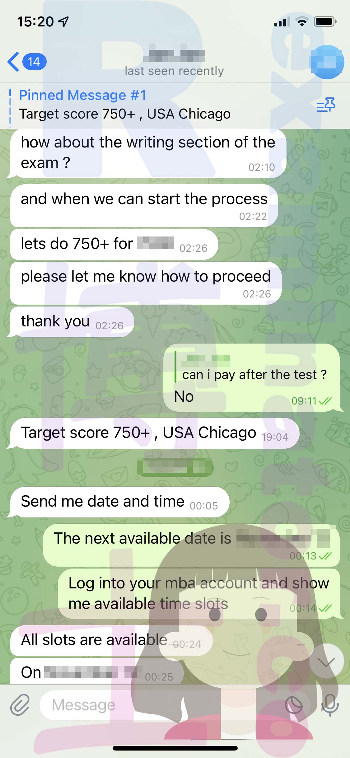 [GRE代考保分]成功案例#317的对话截图