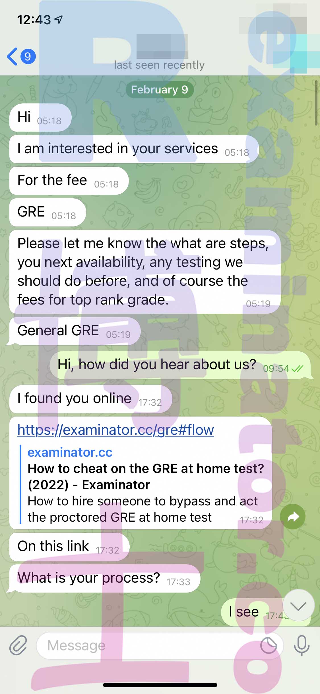[GRE代考保分]成功案例#150的对话截图