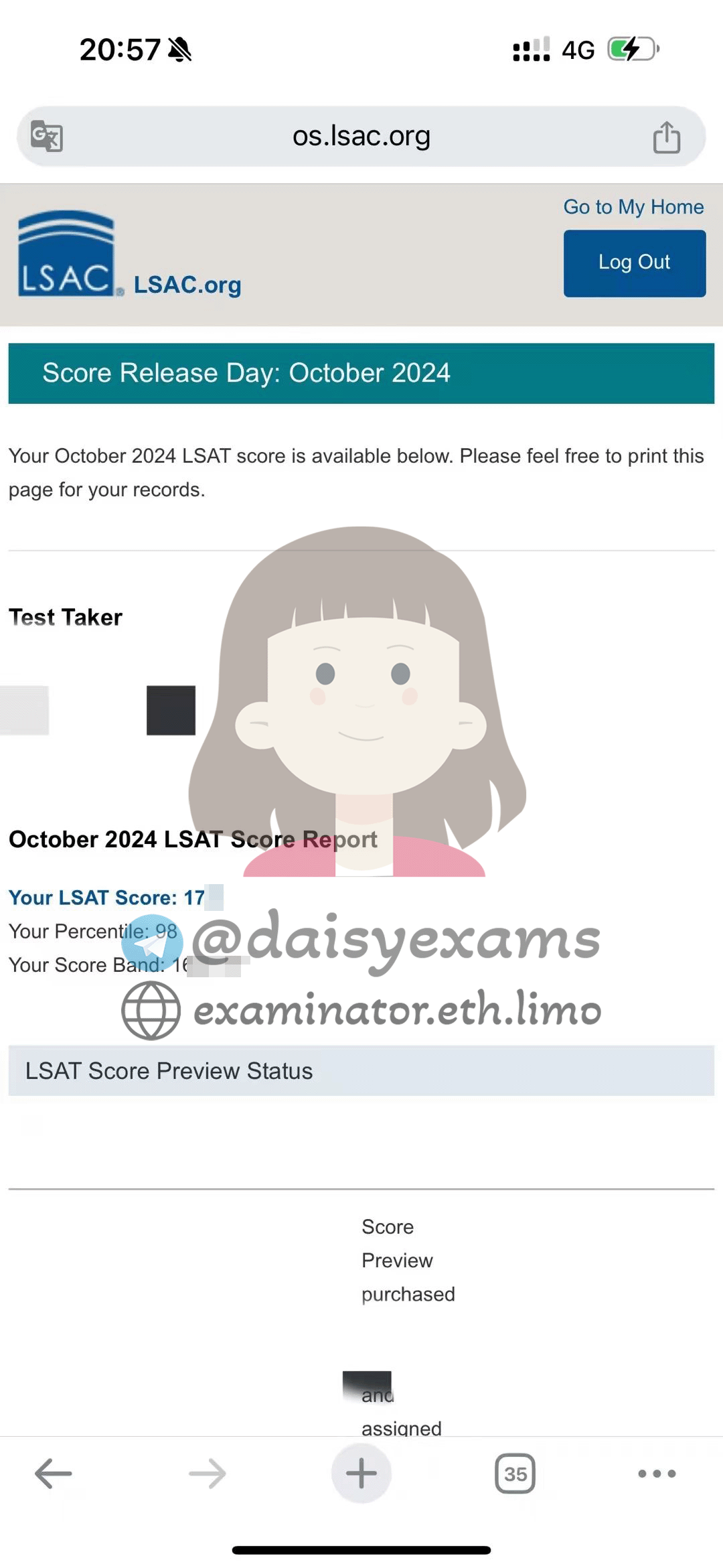 LSAT代考保分成功案例#674的与客户对话截图