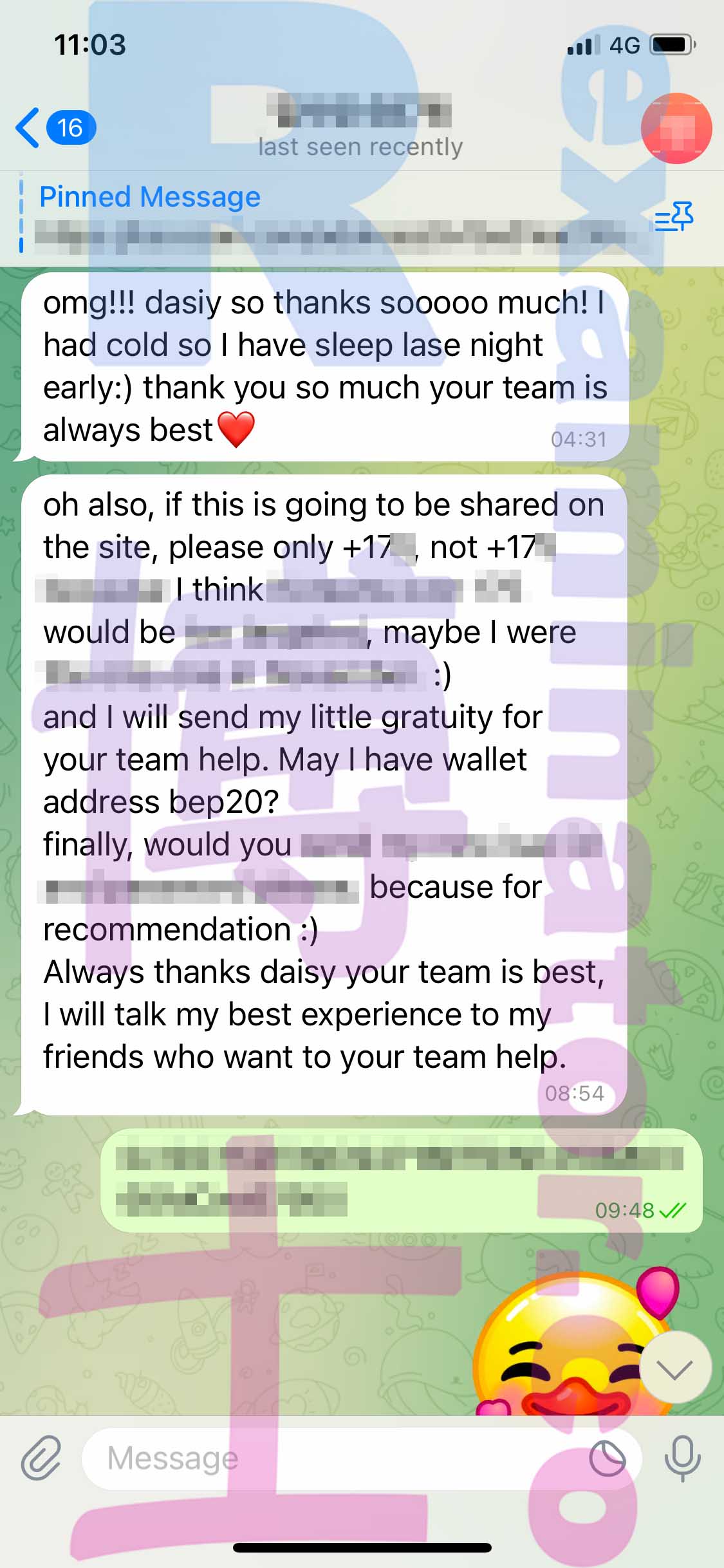 LSAT代考保分成功案例#424的与客户对话截图