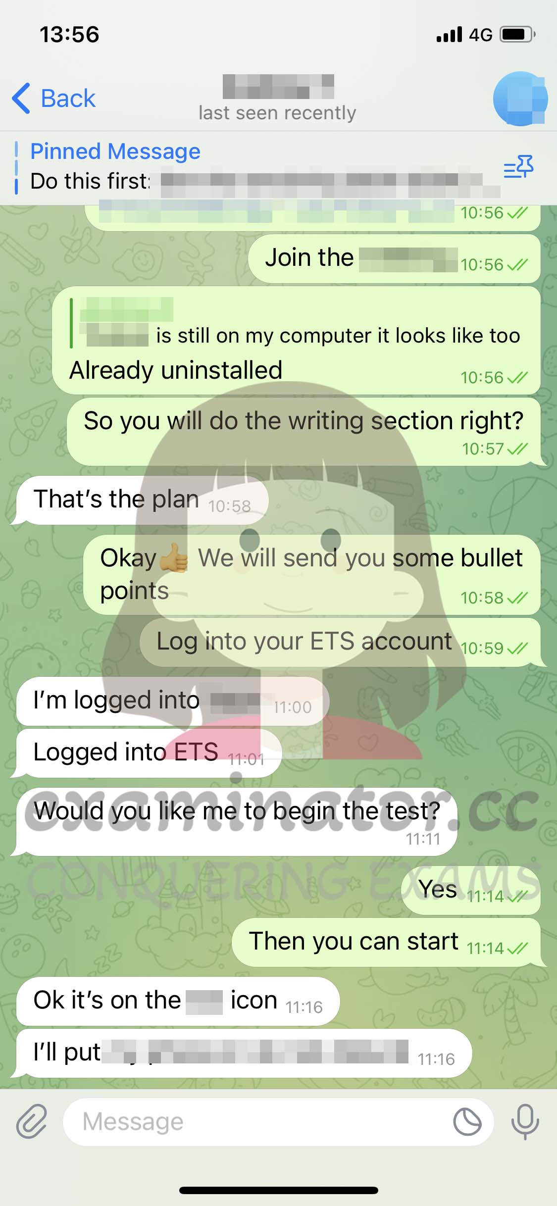 GRE代考保分成功案例#553的与客户对话截图