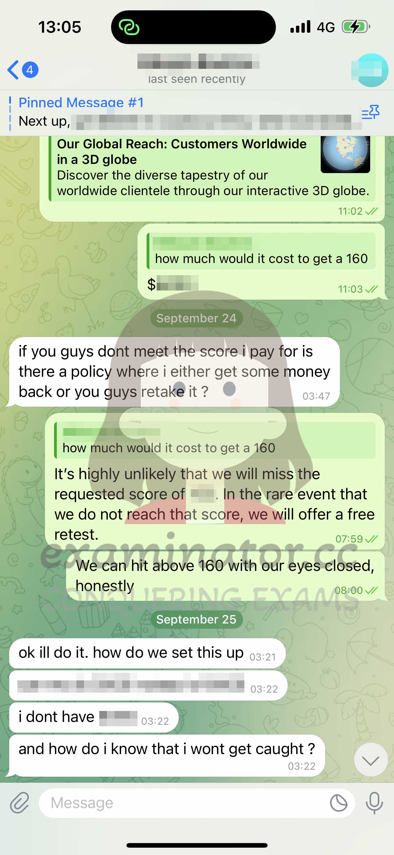 LSAT代考保分成功案例#599的与客户对话截图