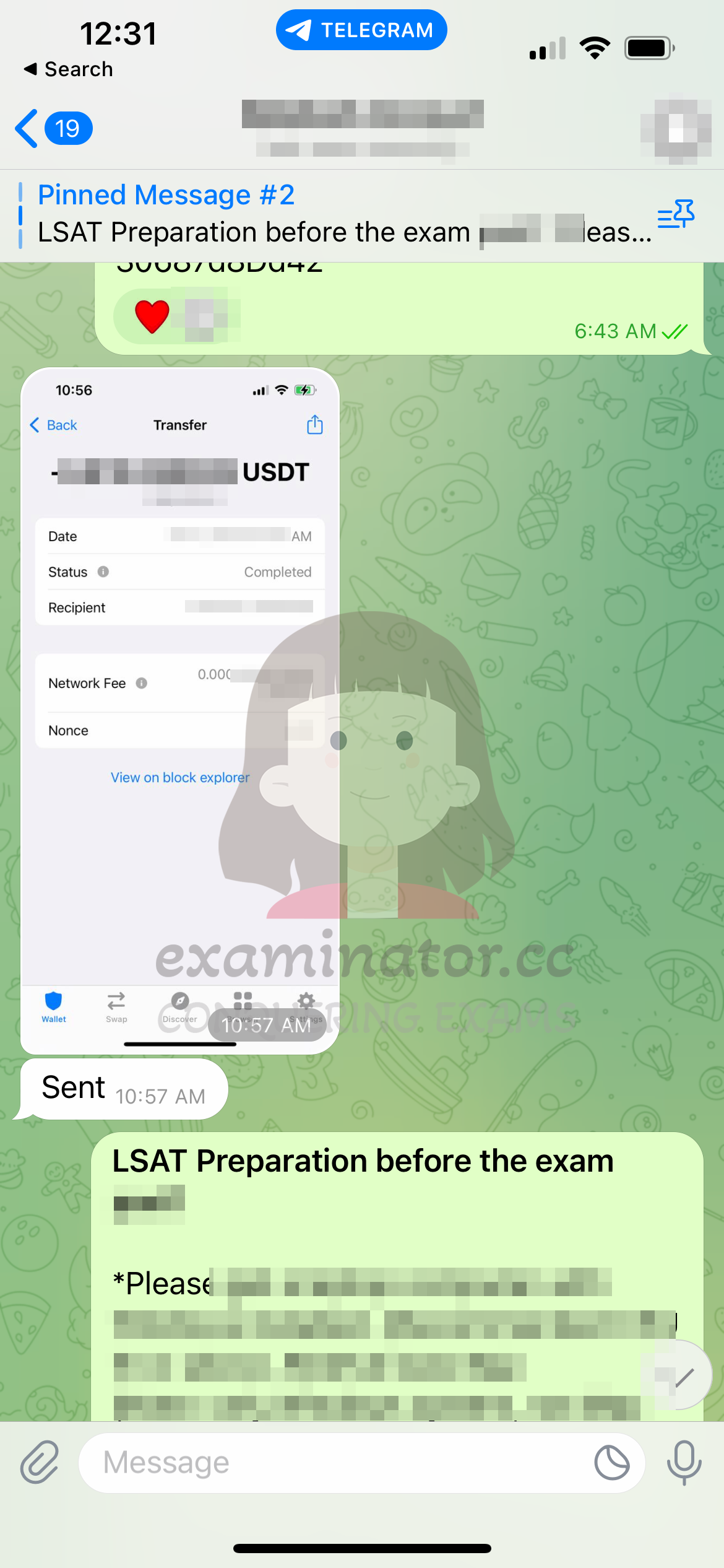 LSAT代考保分成功案例#571的与客户对话截图