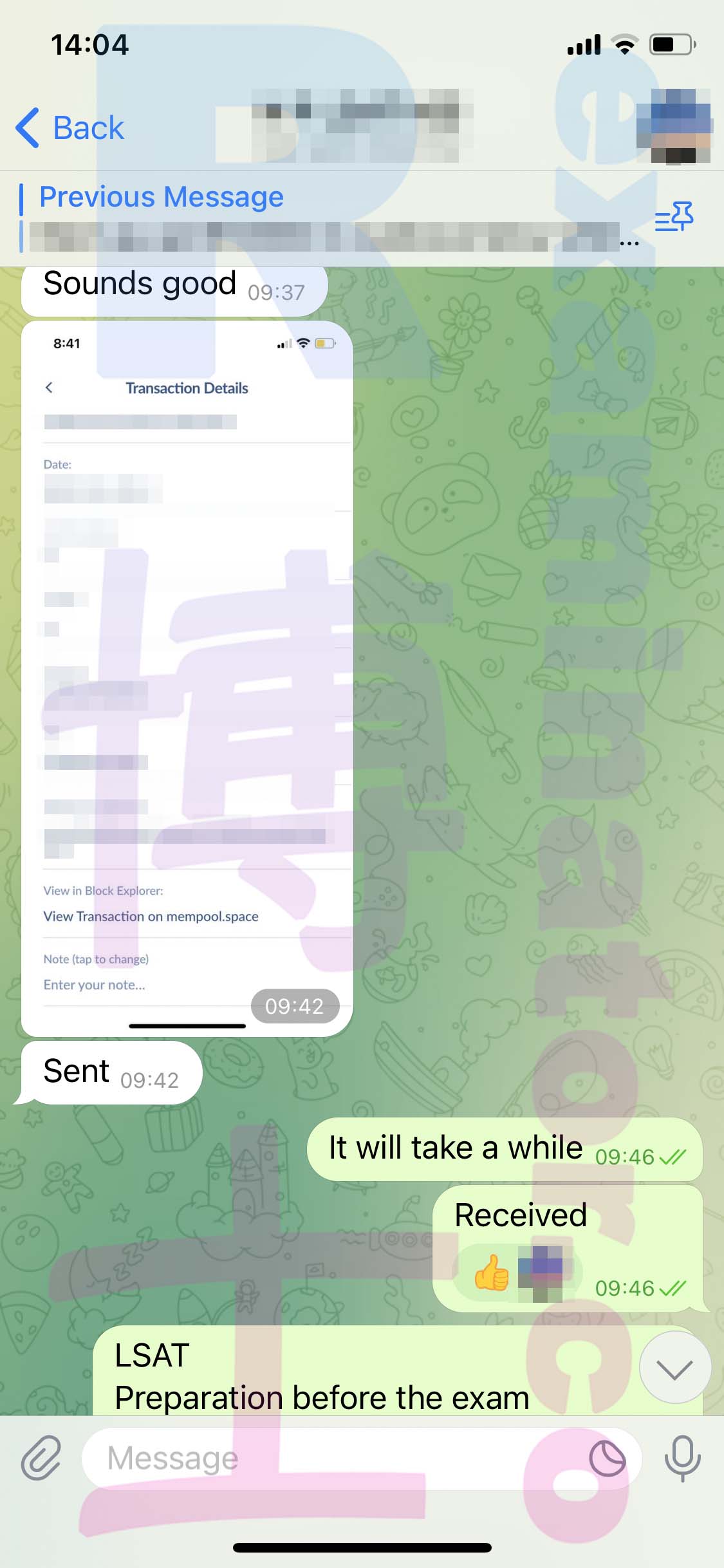 LSAT代考保分成功案例#467的与客户对话截图