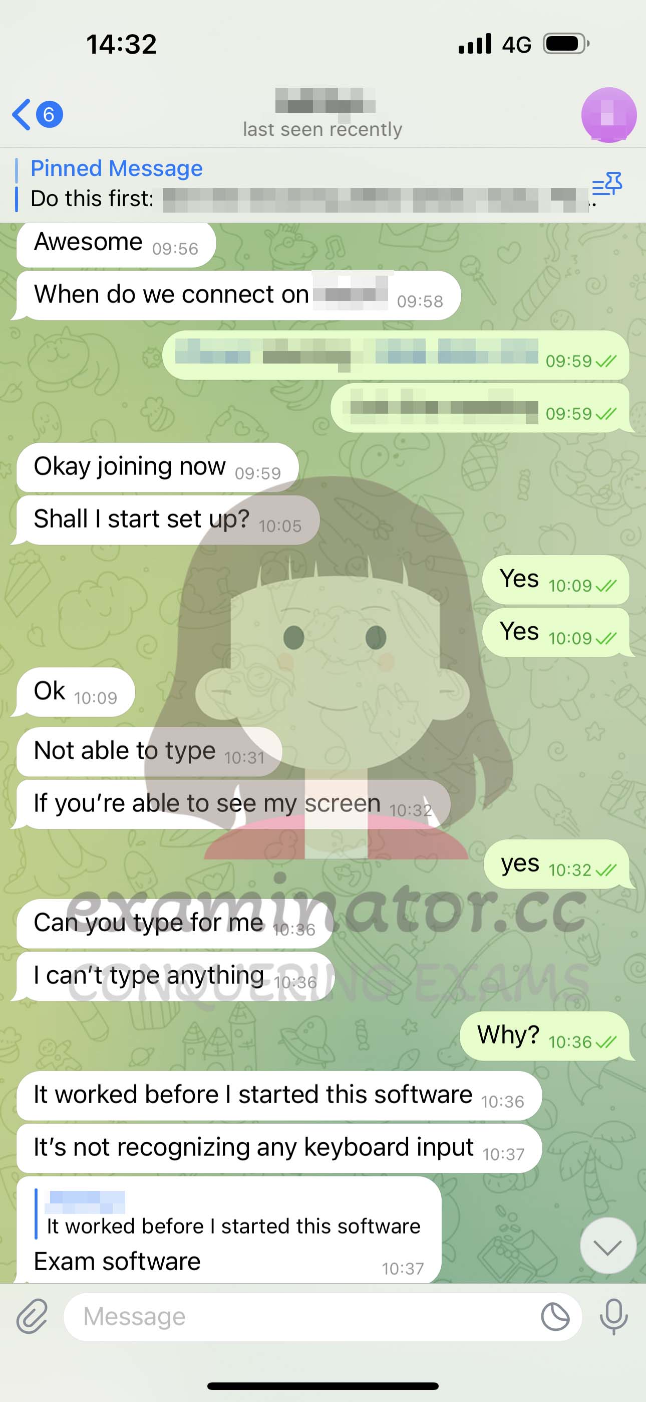 GRE代考保分成功案例#583的与客户对话截图