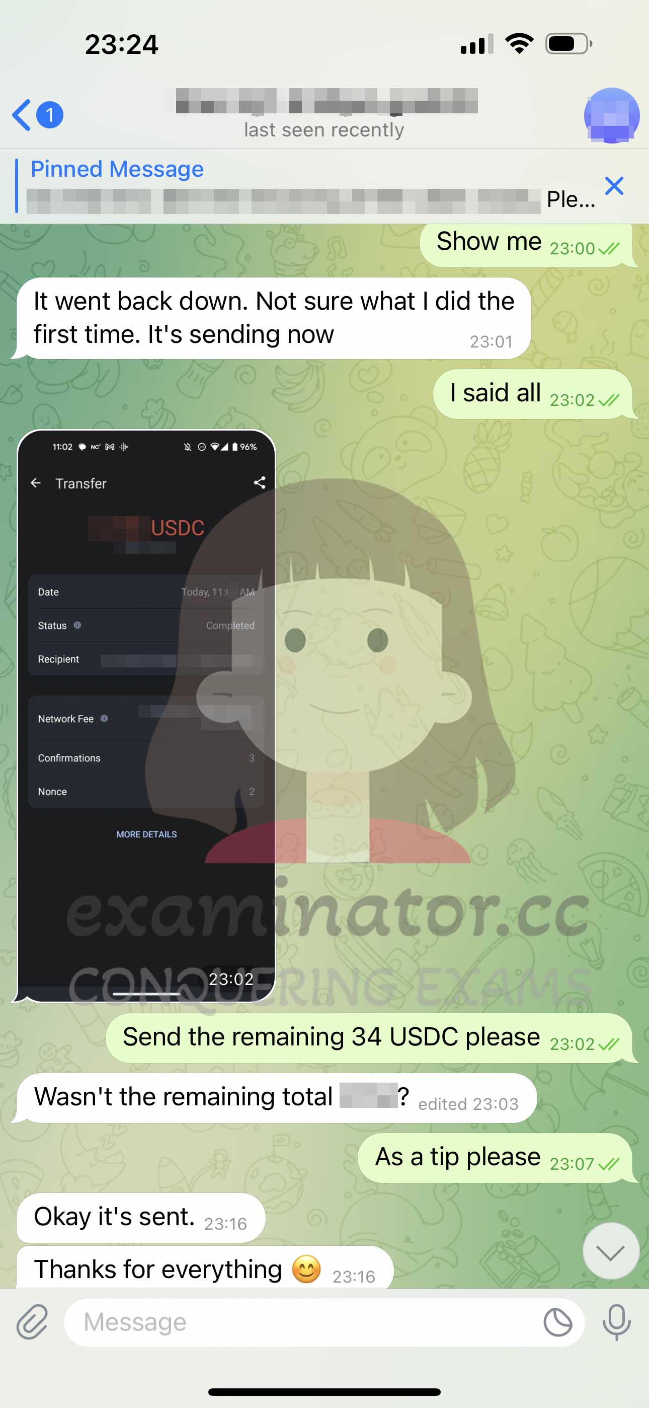 GRE代考保分成功案例#609的与客户对话截图