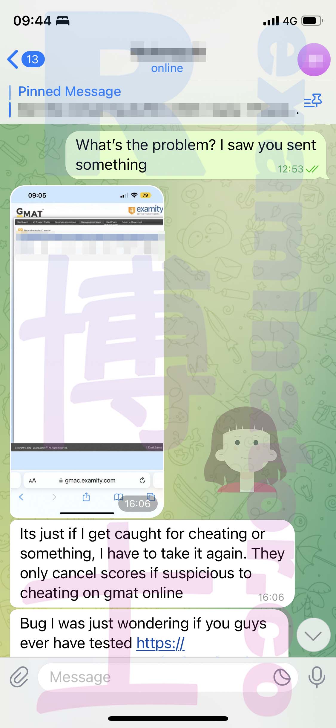 GMAT代考保分成功案例#480的与客户对话截图