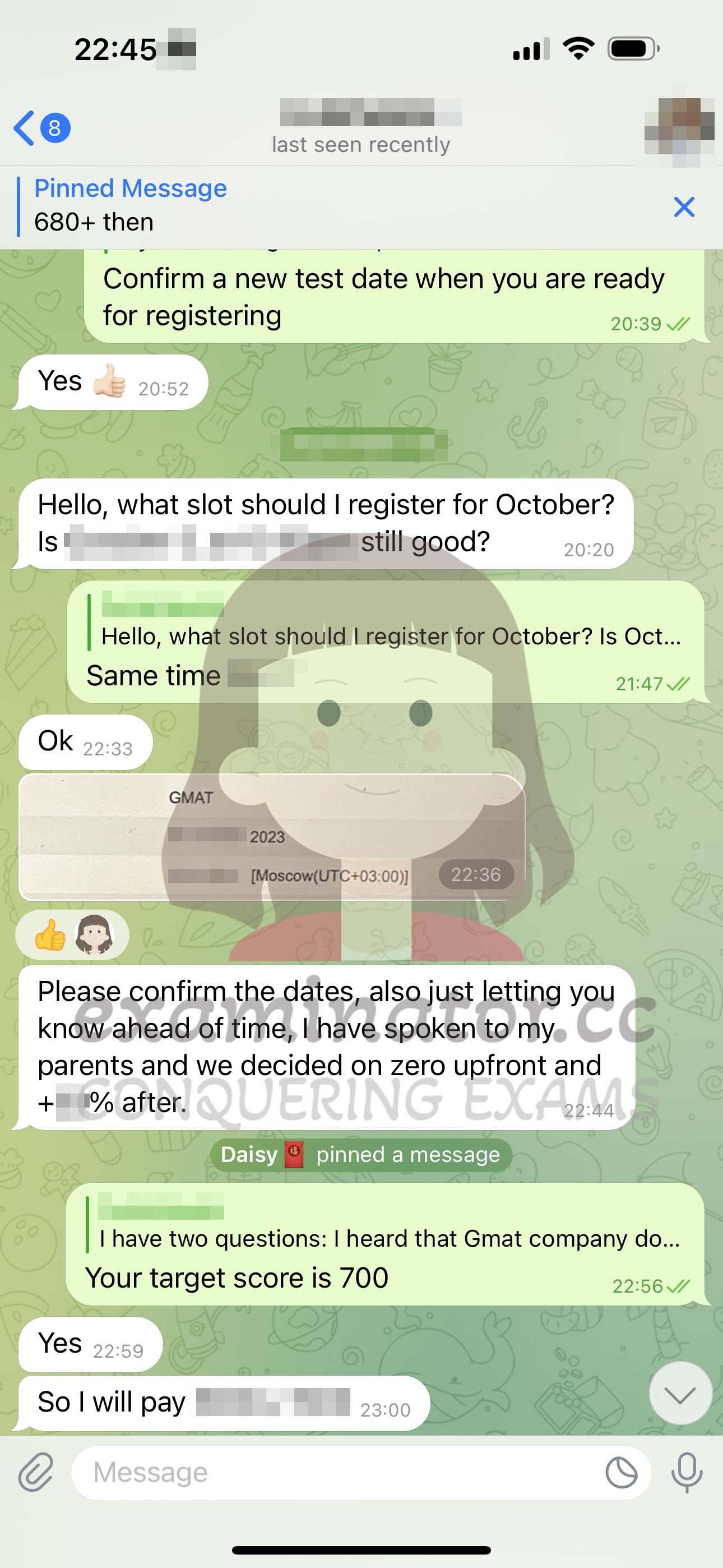 [GMAT代考保分]成功案例#363的对话截图