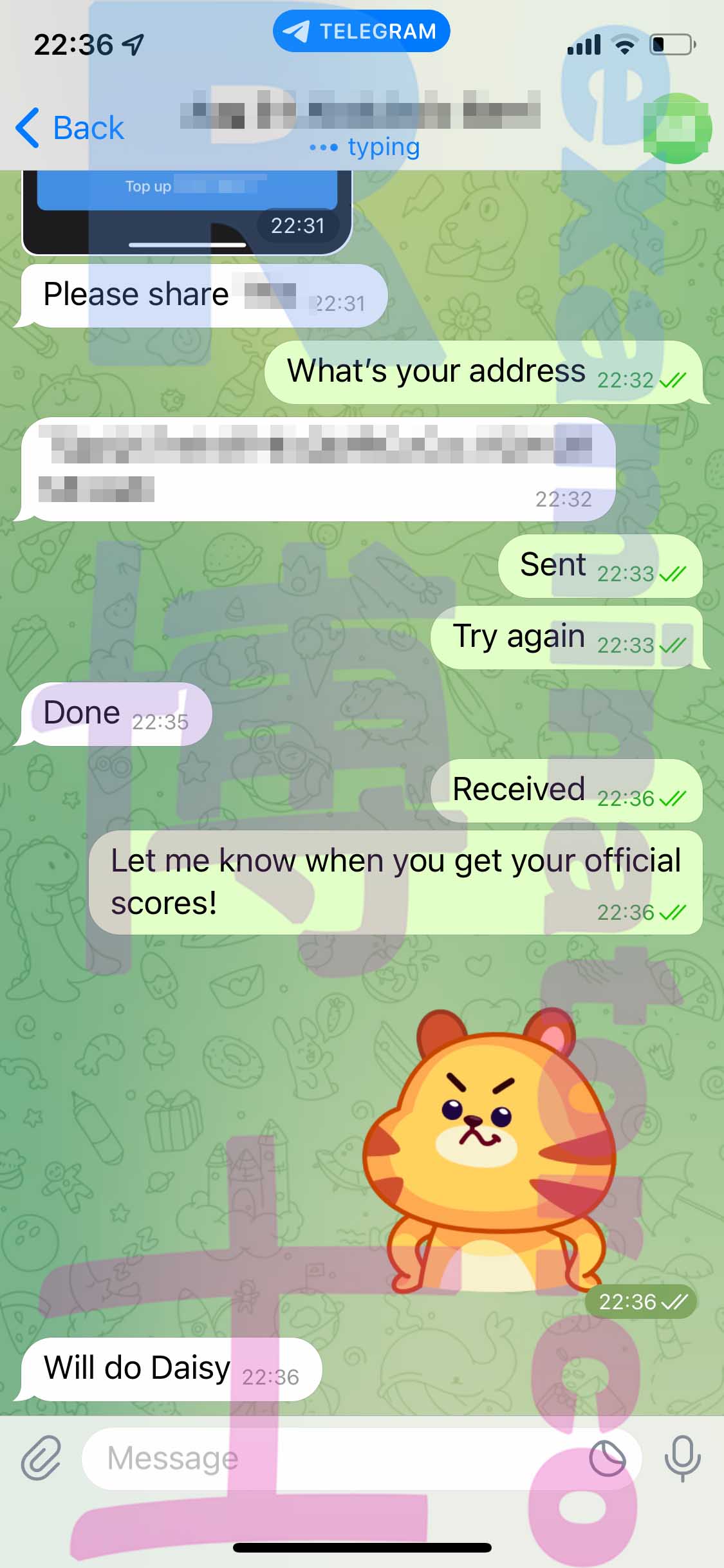 GMAT代考保分成功案例#392的与客户对话截图