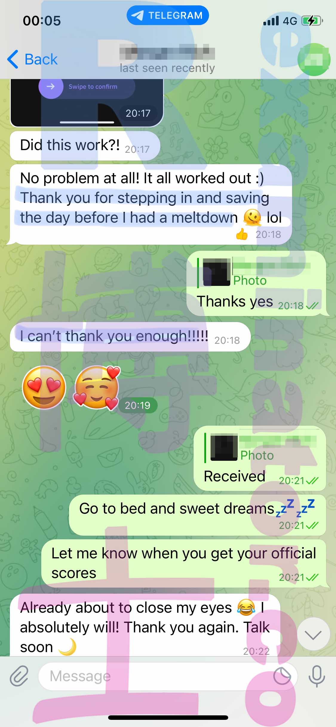 GRE代考保分成功案例#359的与客户对话截图