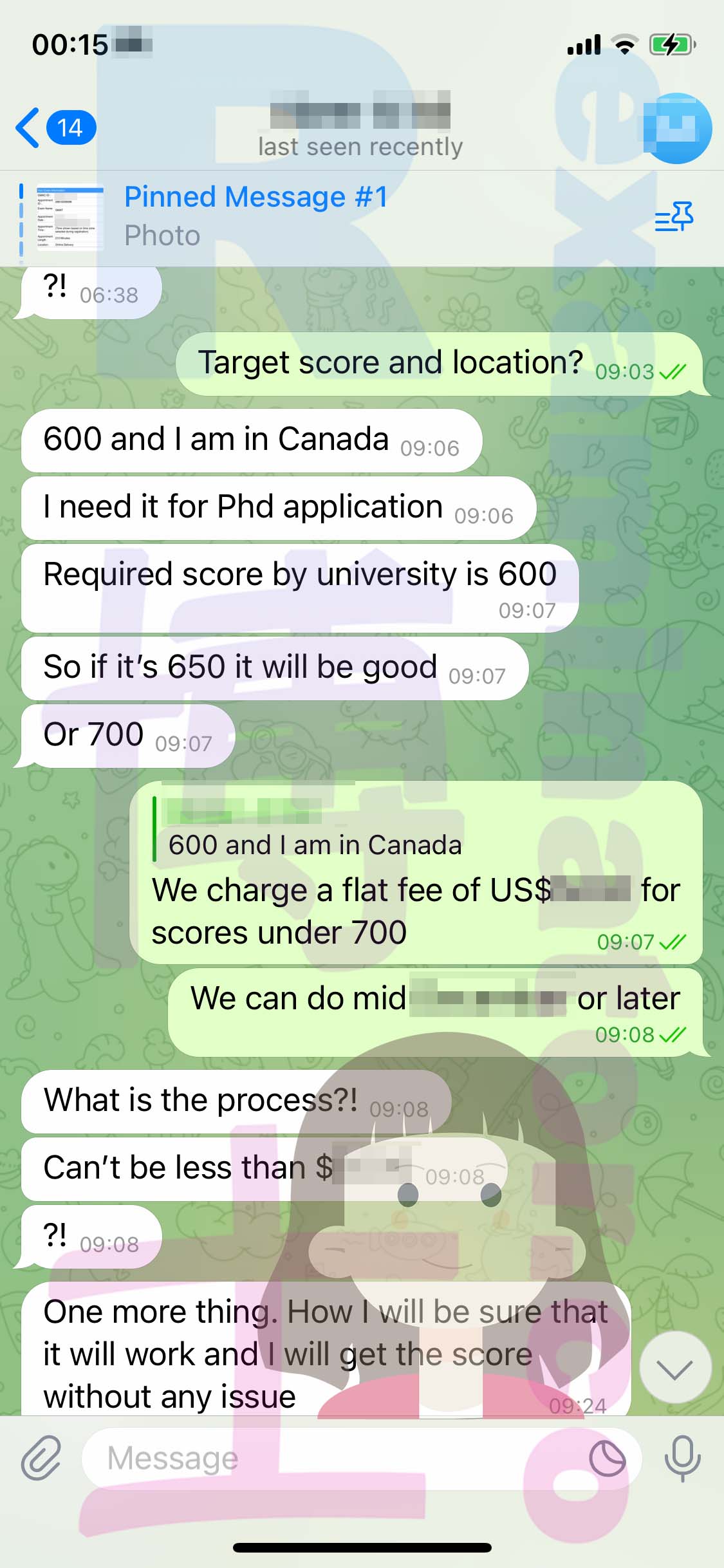 [GMAT代考保分]成功案例#305的对话截图