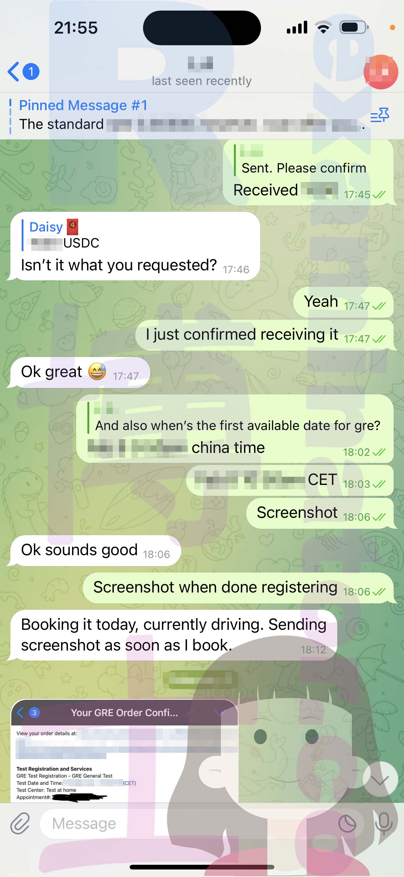 [GRE代考保分]成功案例#339的对话截图