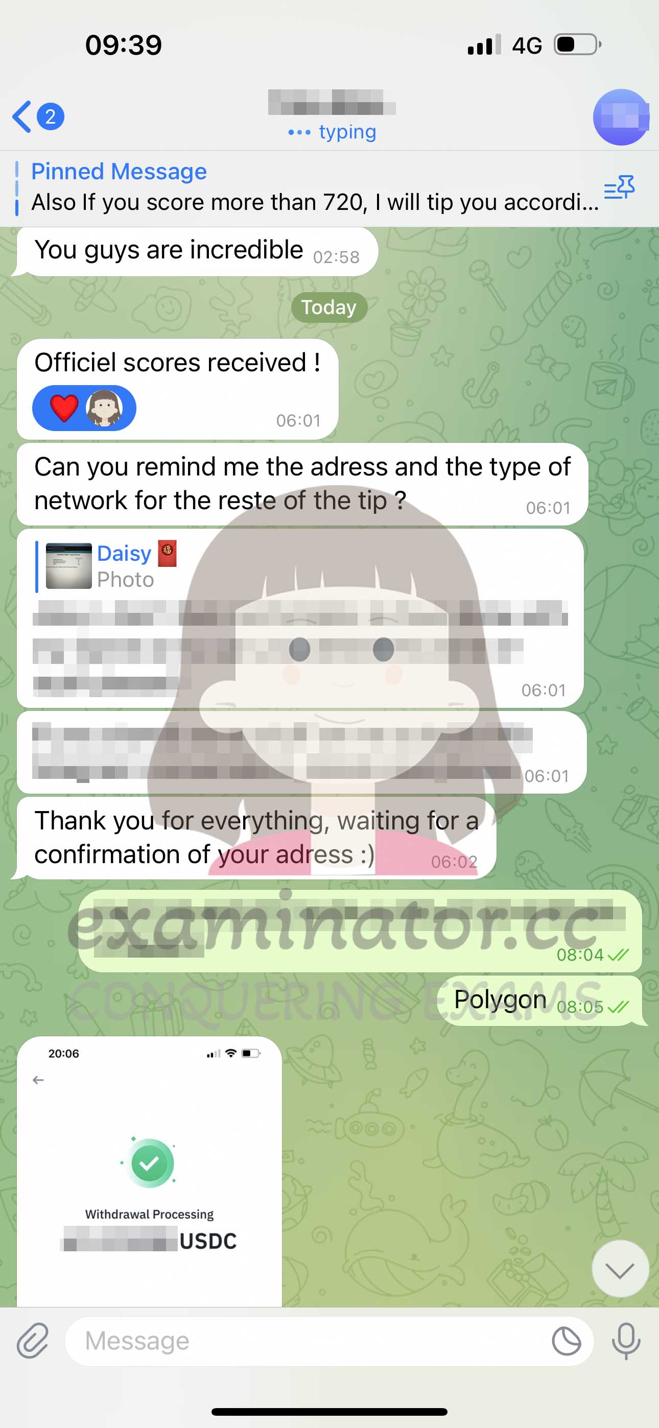 GMAT代考保分成功案例#600的与客户对话截图