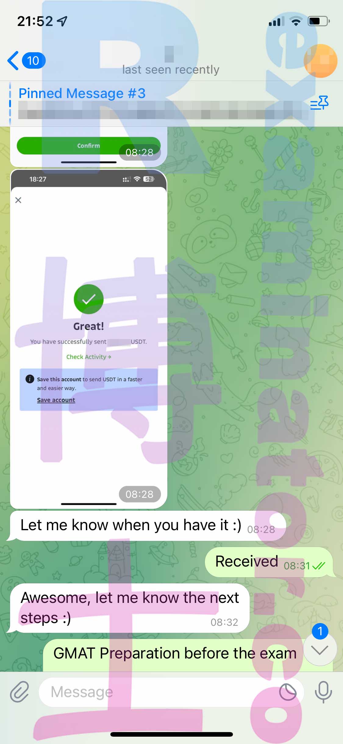 [GMAT代考保分]成功案例#288的对话截图