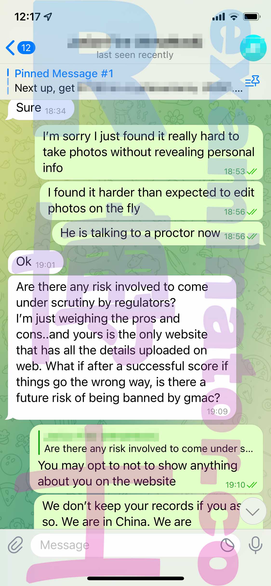 [GMAT代考保分]成功案例#302的对话截图