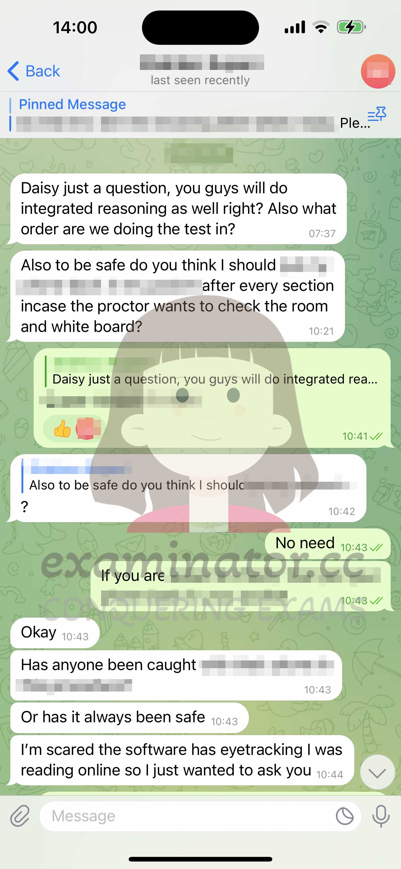 GMAT代考保分成功案例#608的与客户对话截图