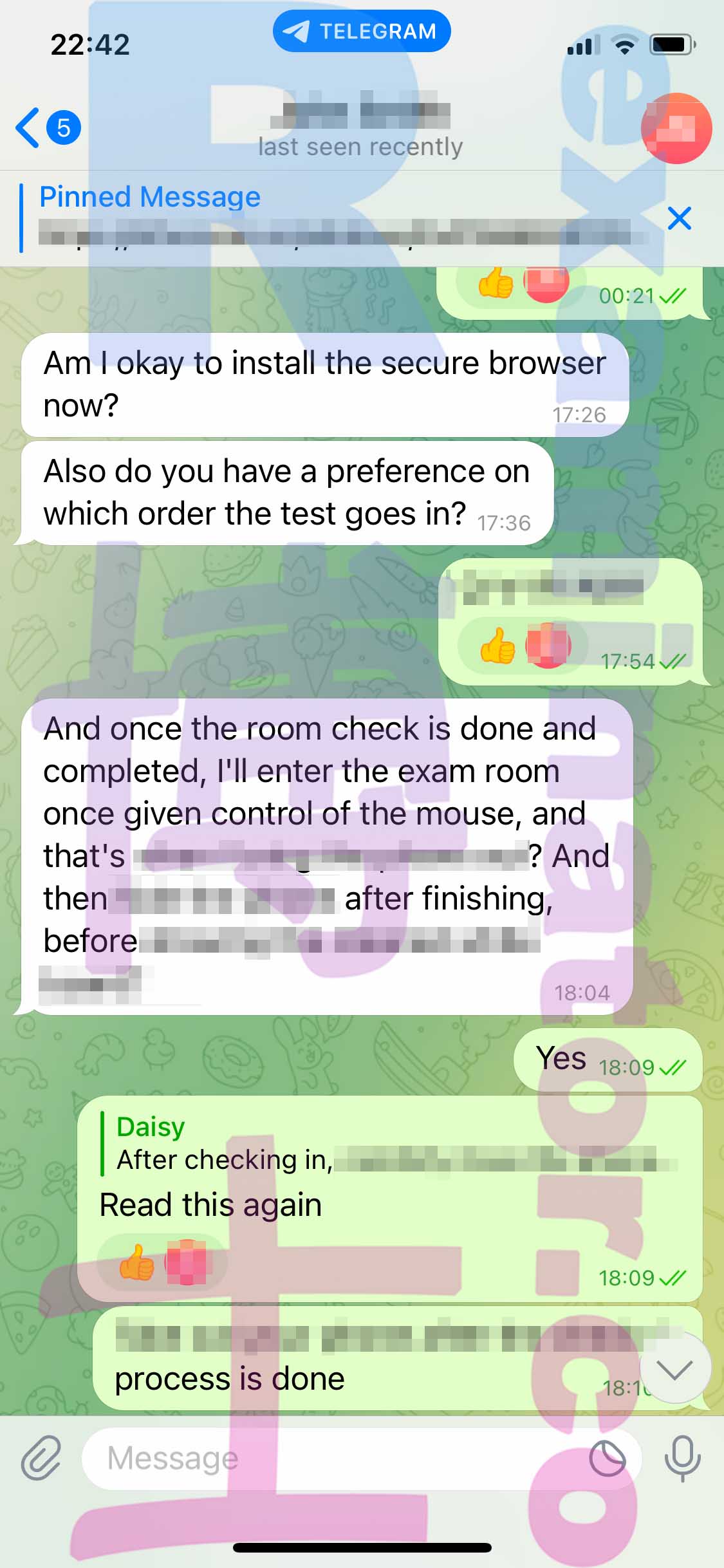 GMAT代考保分成功案例#445的与客户对话截图