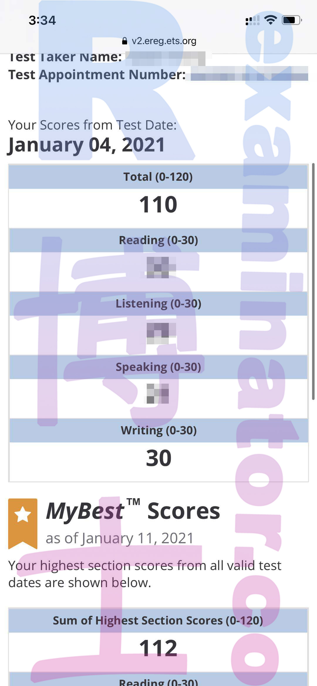 托福代考保分成功案例#97的与客户对话截图