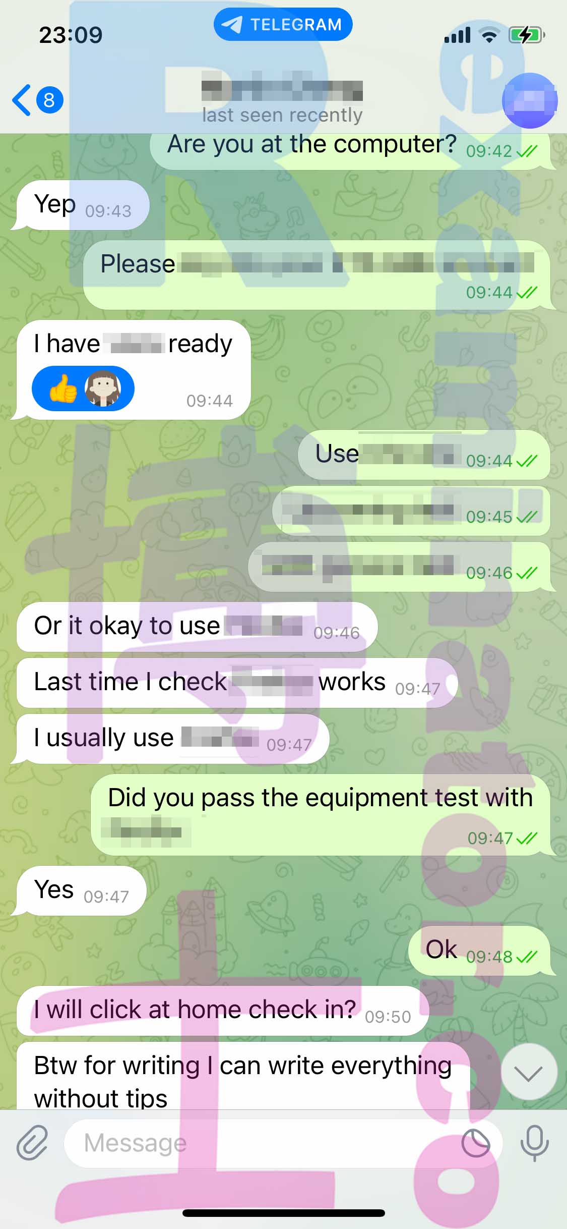 GRE代考保分成功案例#411的与客户对话截图
