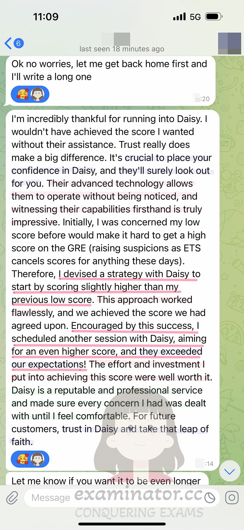 GRE proxy testing testimonial