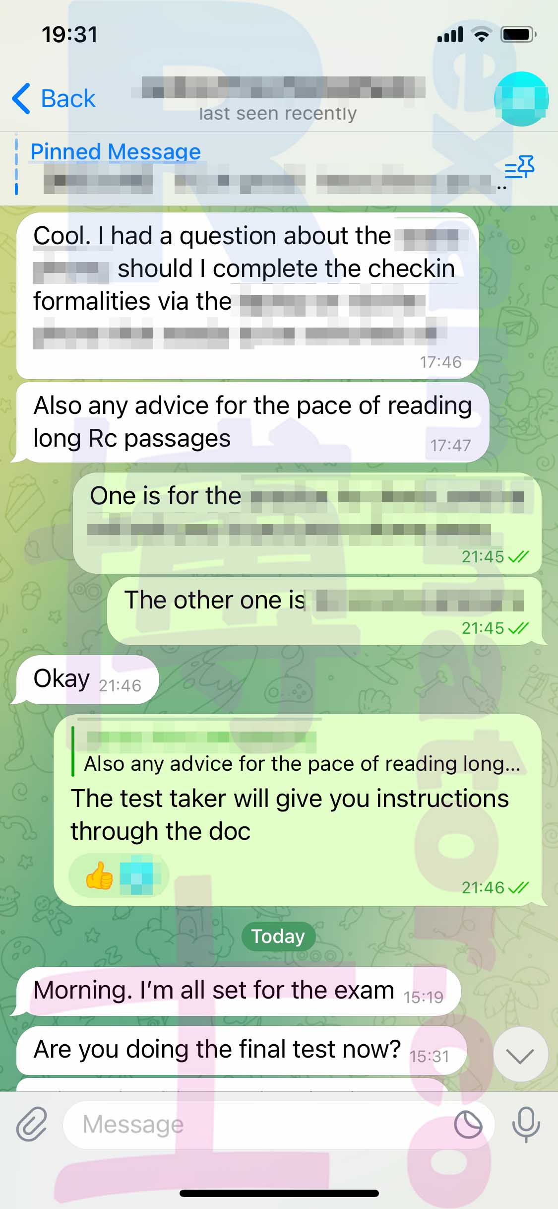 GMAT代考保分成功案例#487的与客户对话截图