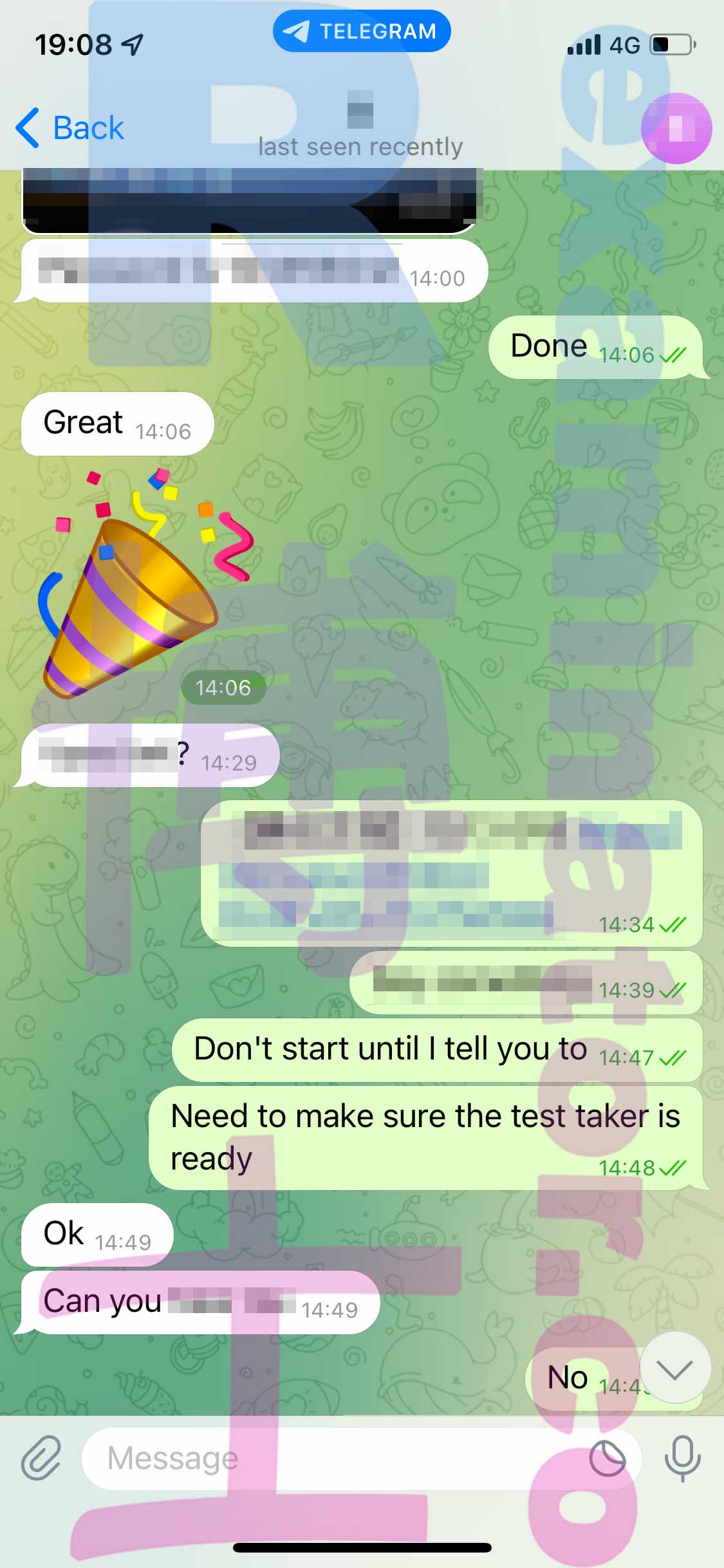 GRE代考保分成功案例#450的与客户对话截图