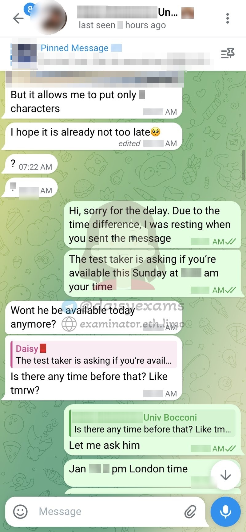 Bocconi 硕士入学考试代考：排期沟通