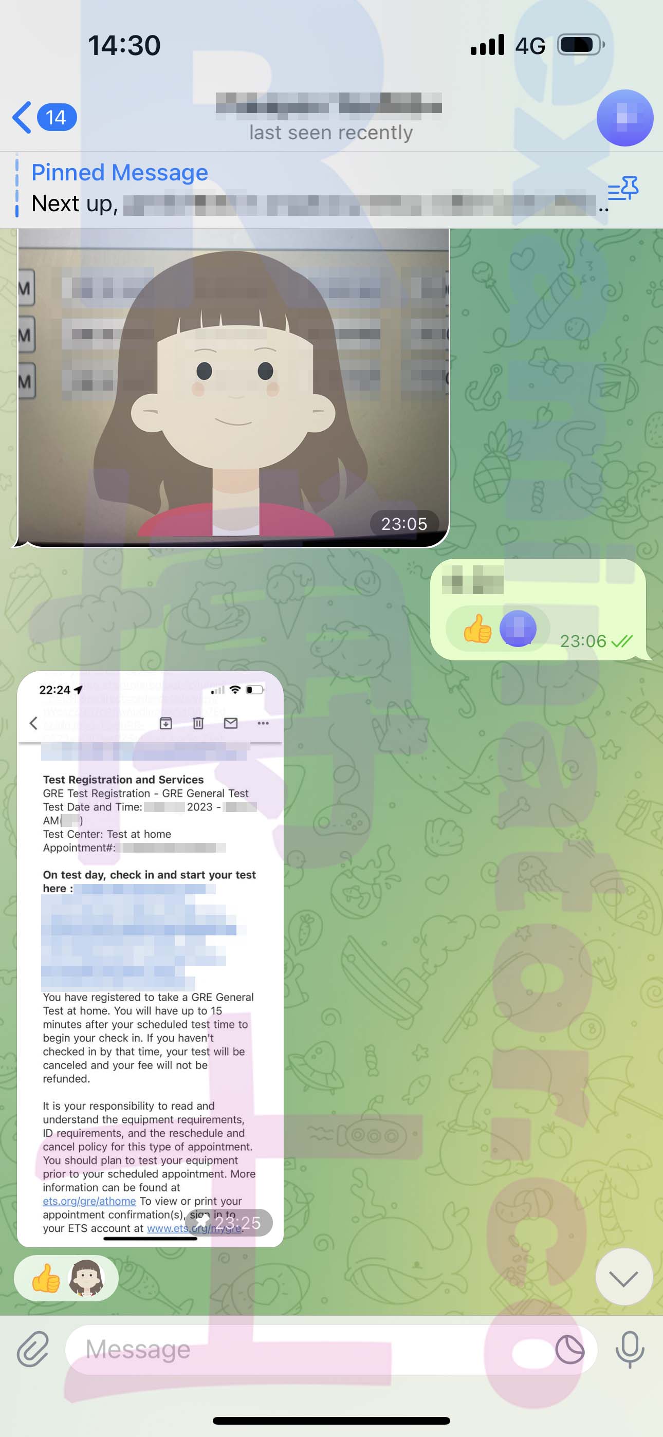 [GRE代考保分]成功案例#342的对话截图