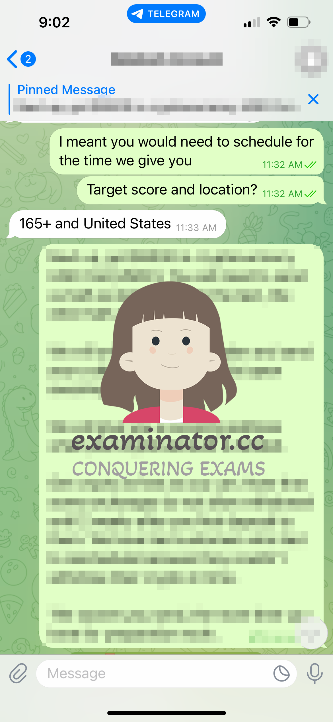 LSAT代考保分成功案例#571的与客户对话截图