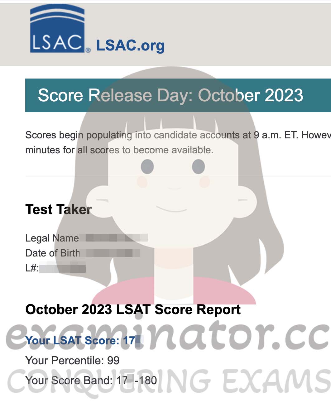 LSAT代考保分成功案例#591的与客户对话截图