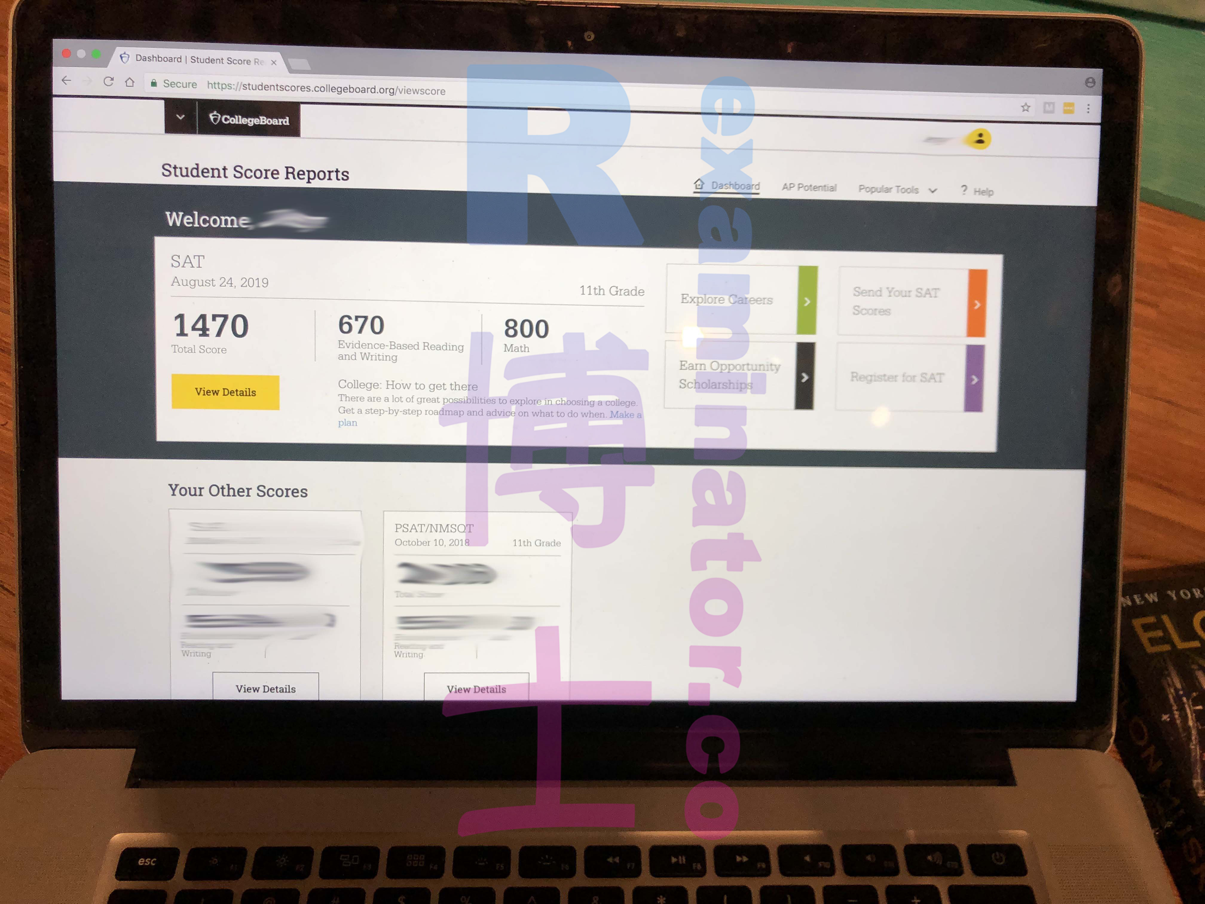 August 24, 2019 SAT cheating score: 1470 points

