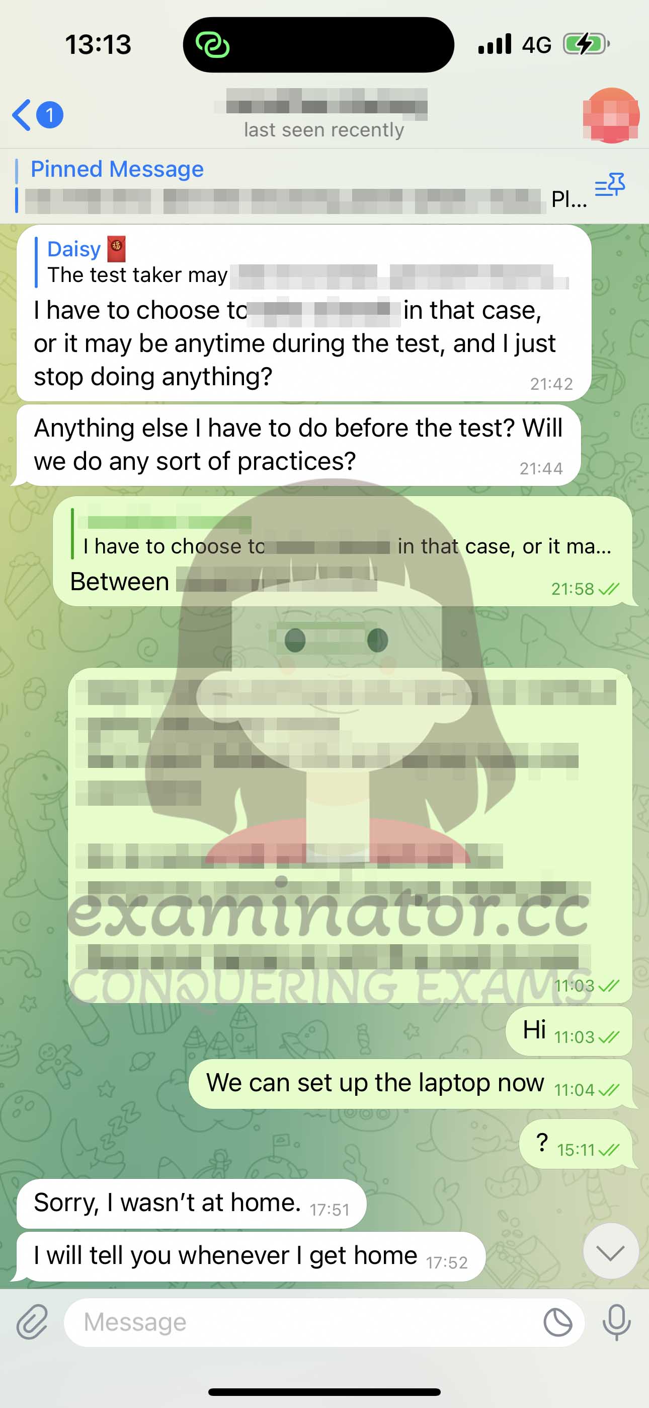 GMAT代考保分成功案例#603的与客户对话截图