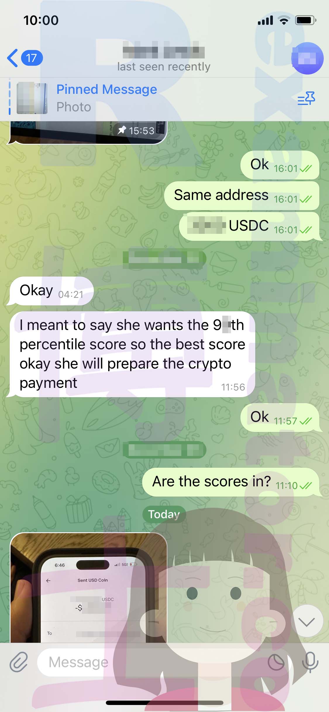 GRE代考保分成功案例#519的与客户对话截图