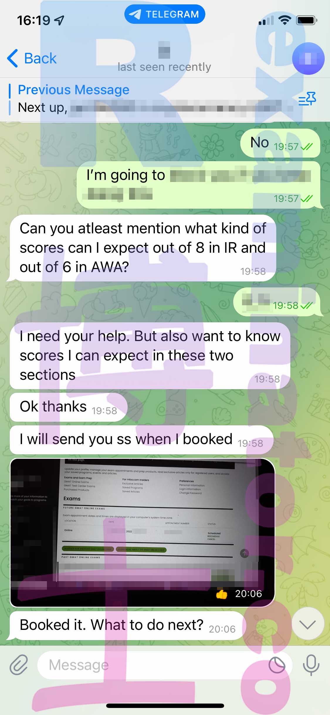 [GMAT代考保分]成功案例#247的对话截图