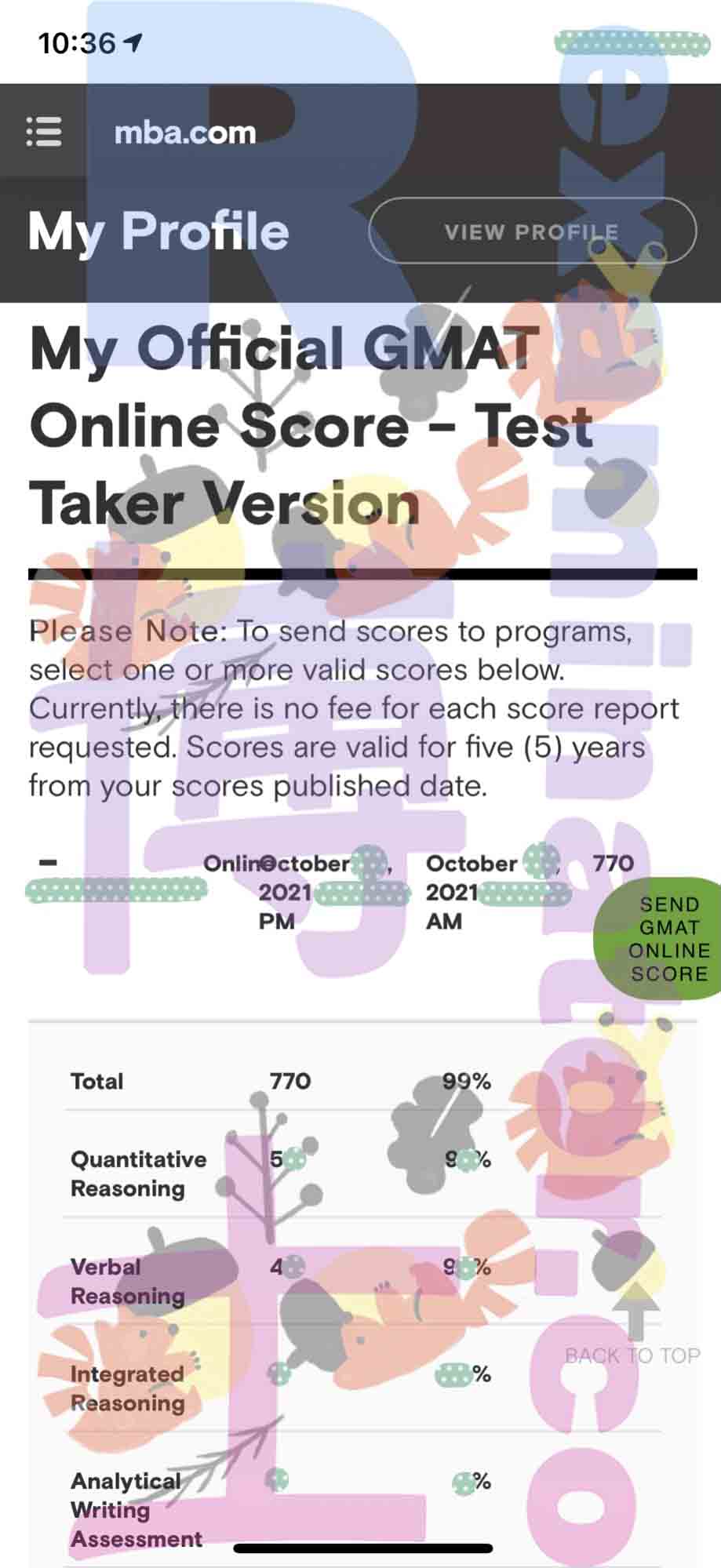 770! Got official score the VERY NEXT DAY!