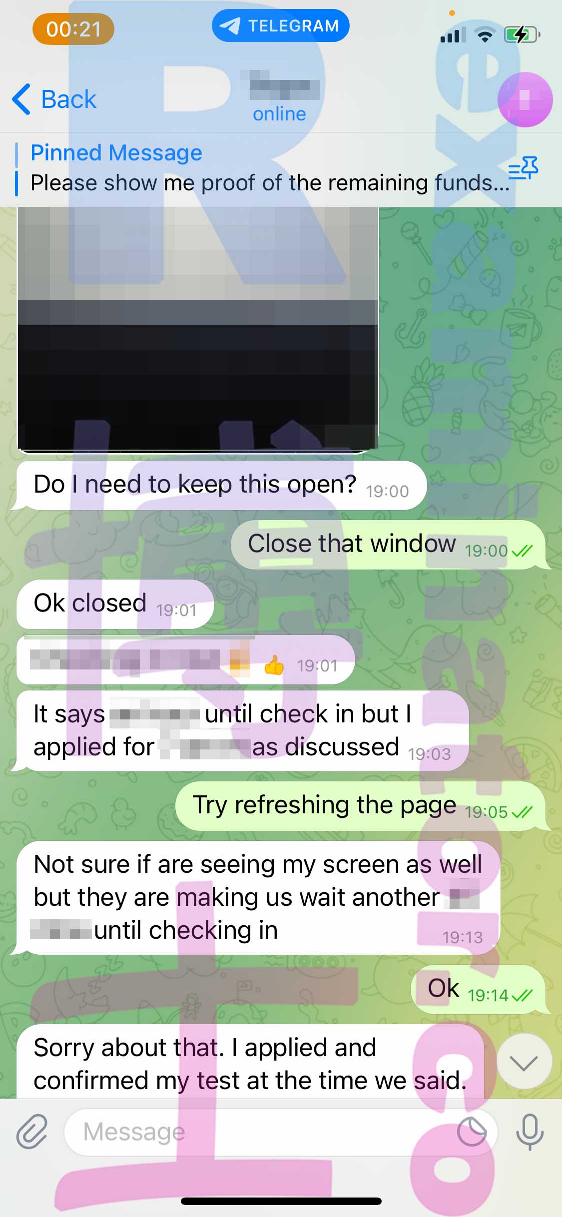 GRE代考保分成功案例#357的与客户对话截图