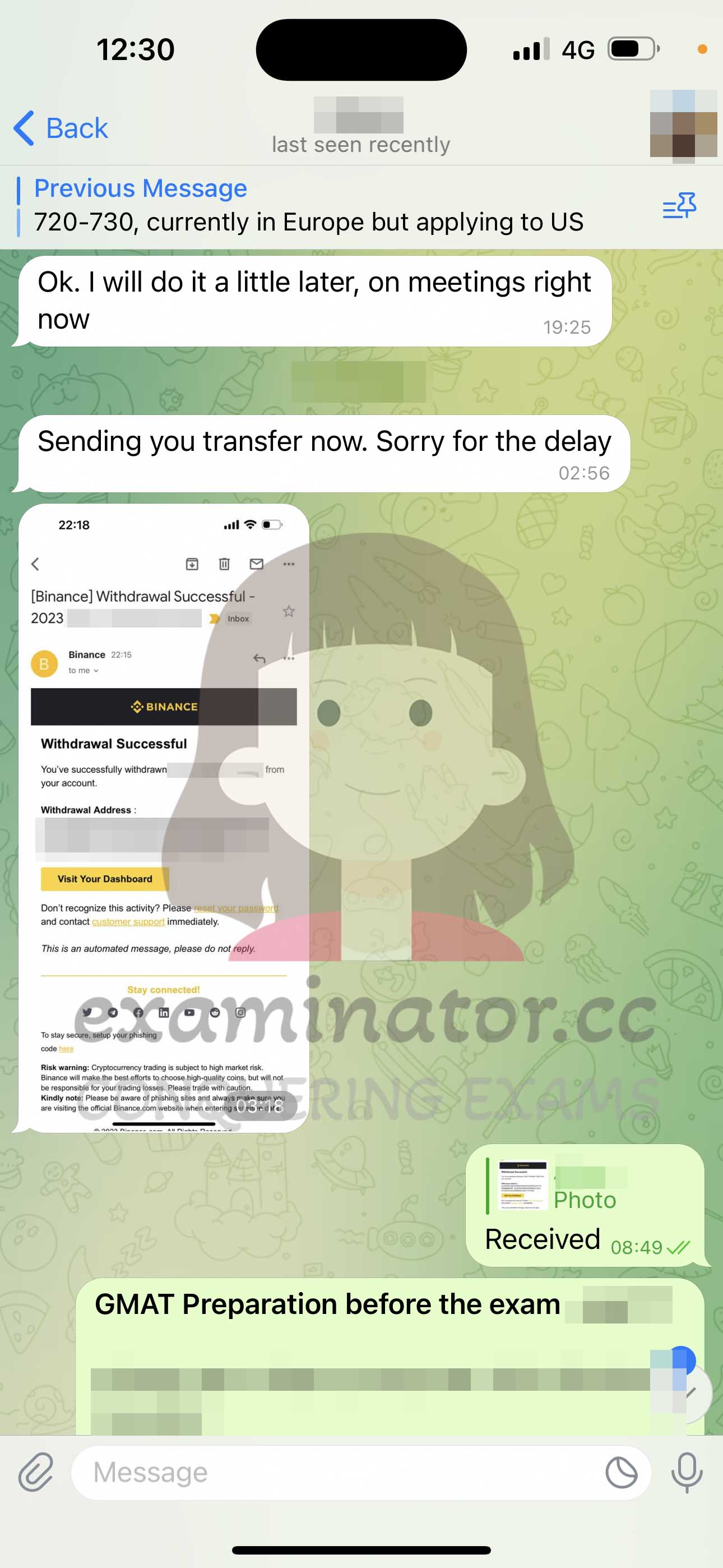 [GMAT代考保分]成功案例#381的对话截图