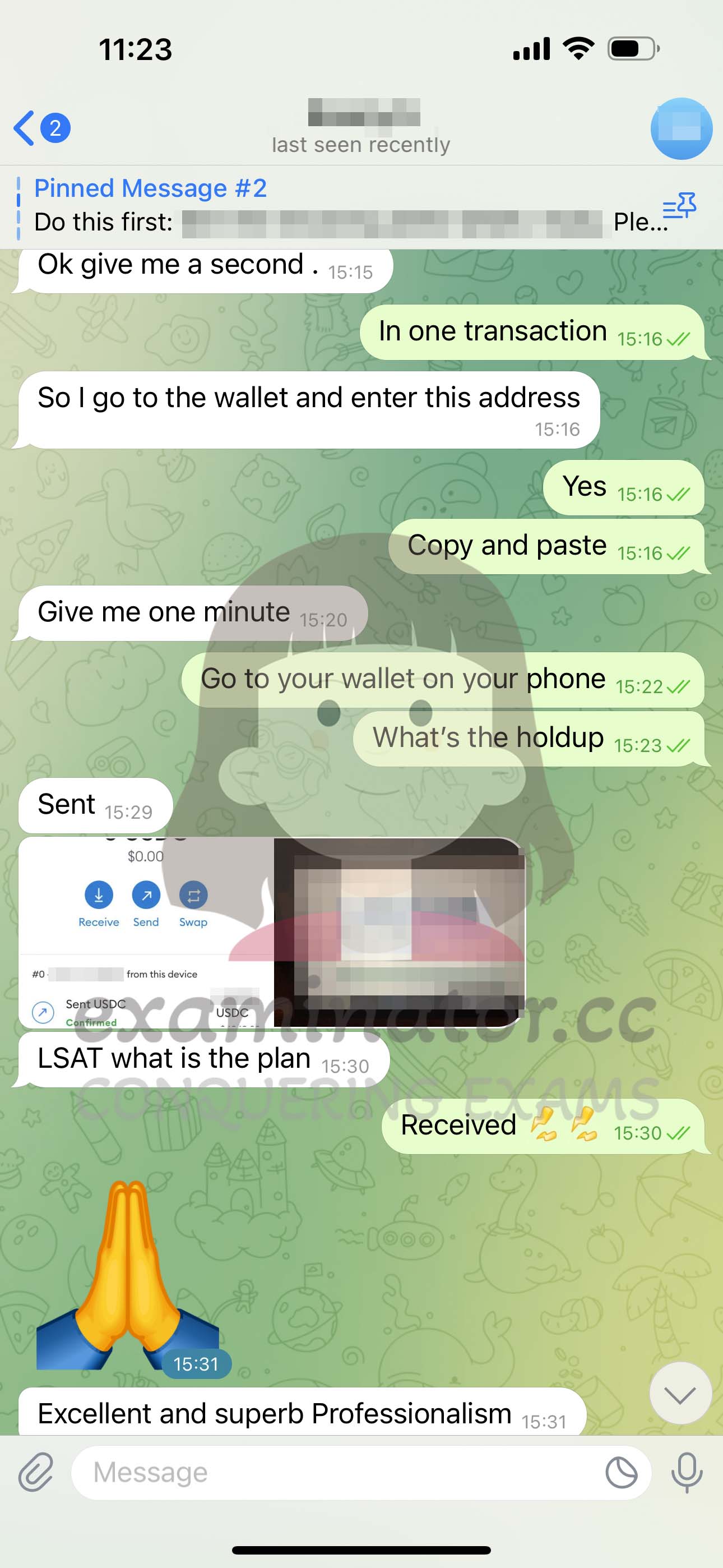 GRE代考保分成功案例#565的与客户对话截图