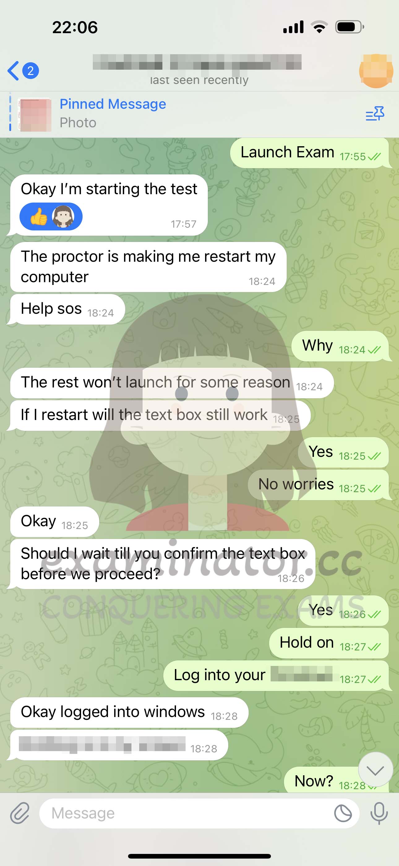 GMAT代考保分成功案例#556的与客户对话截图