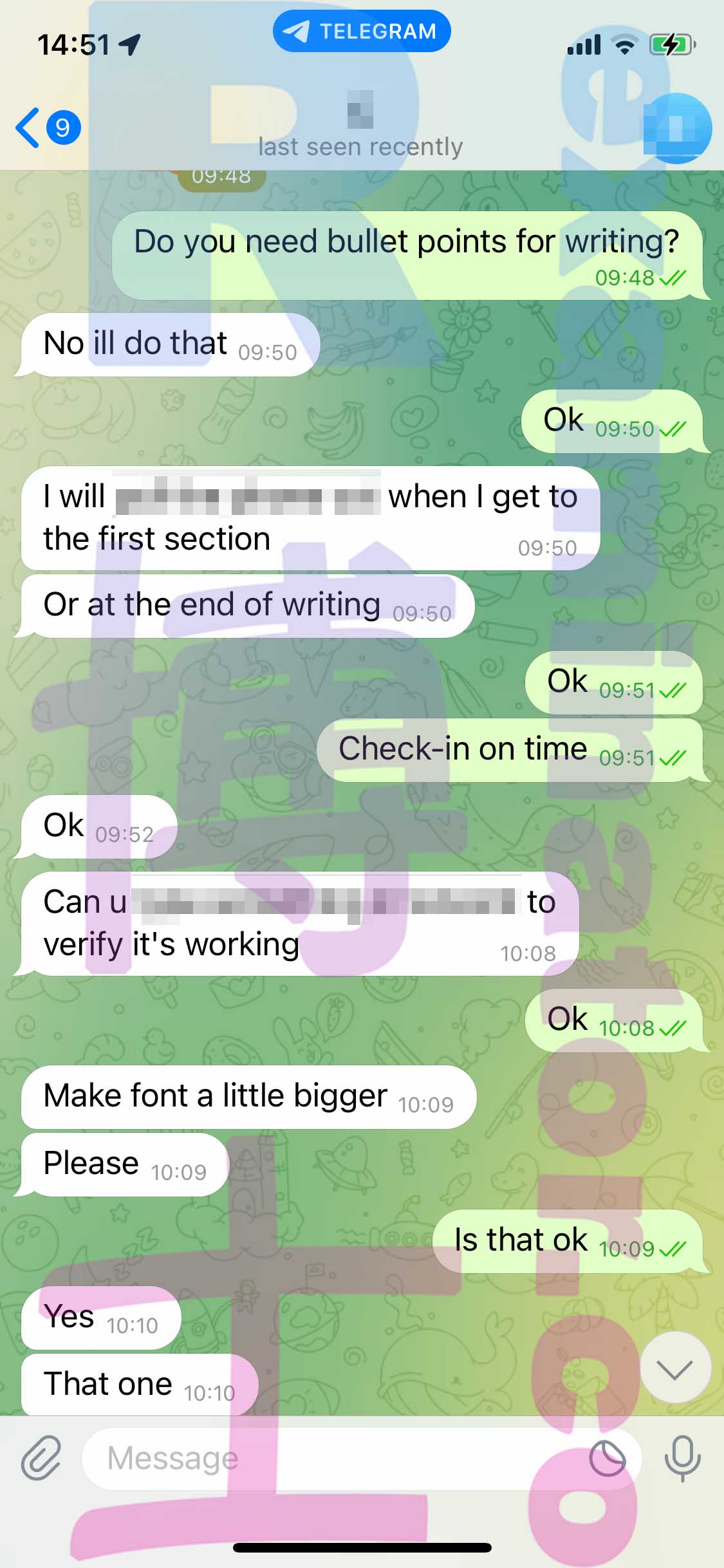 GRE代考保分成功案例#436的与客户对话截图