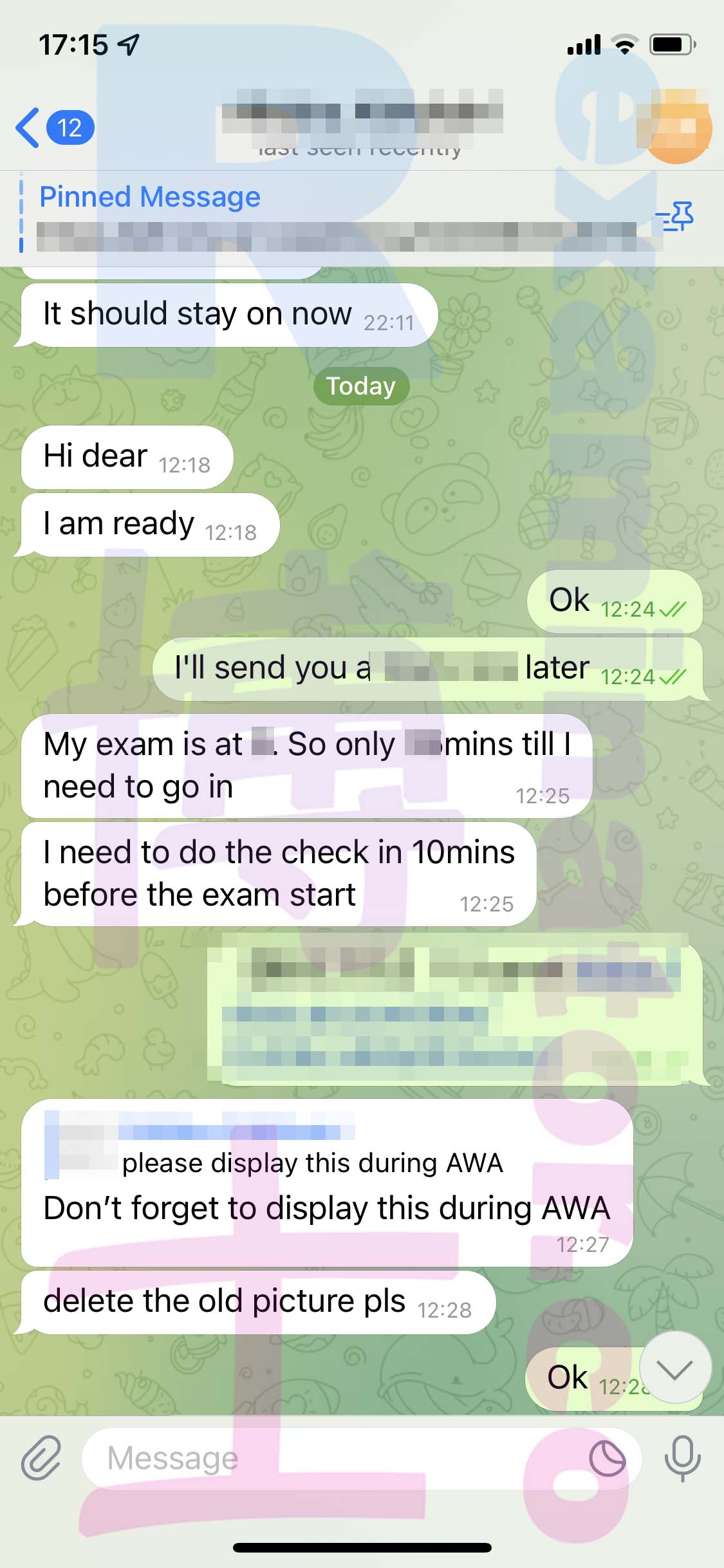 GMAT代考保分成功案例#465的与客户对话截图