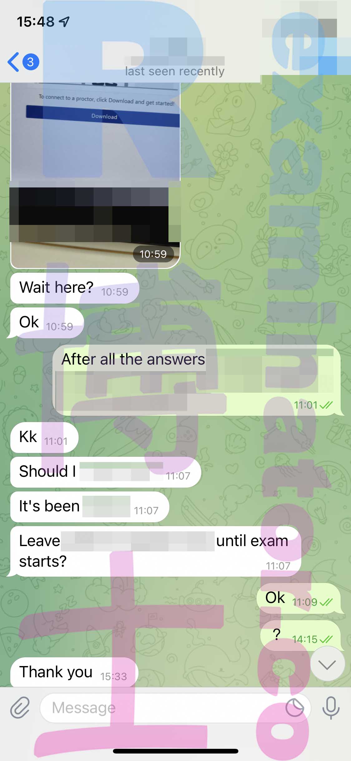 GRE代考保分成功案例#318的与客户对话截图