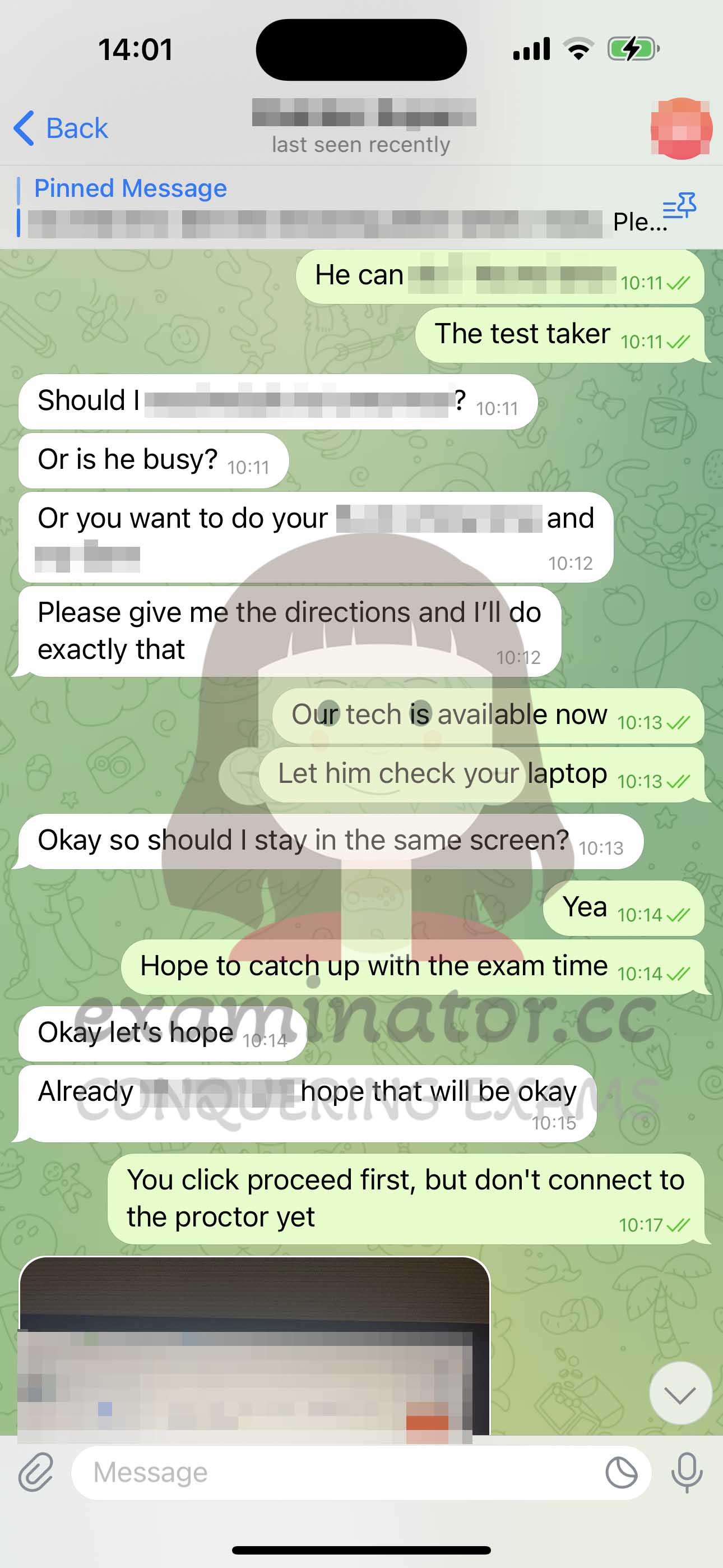 GMAT代考保分成功案例#608的与客户对话截图