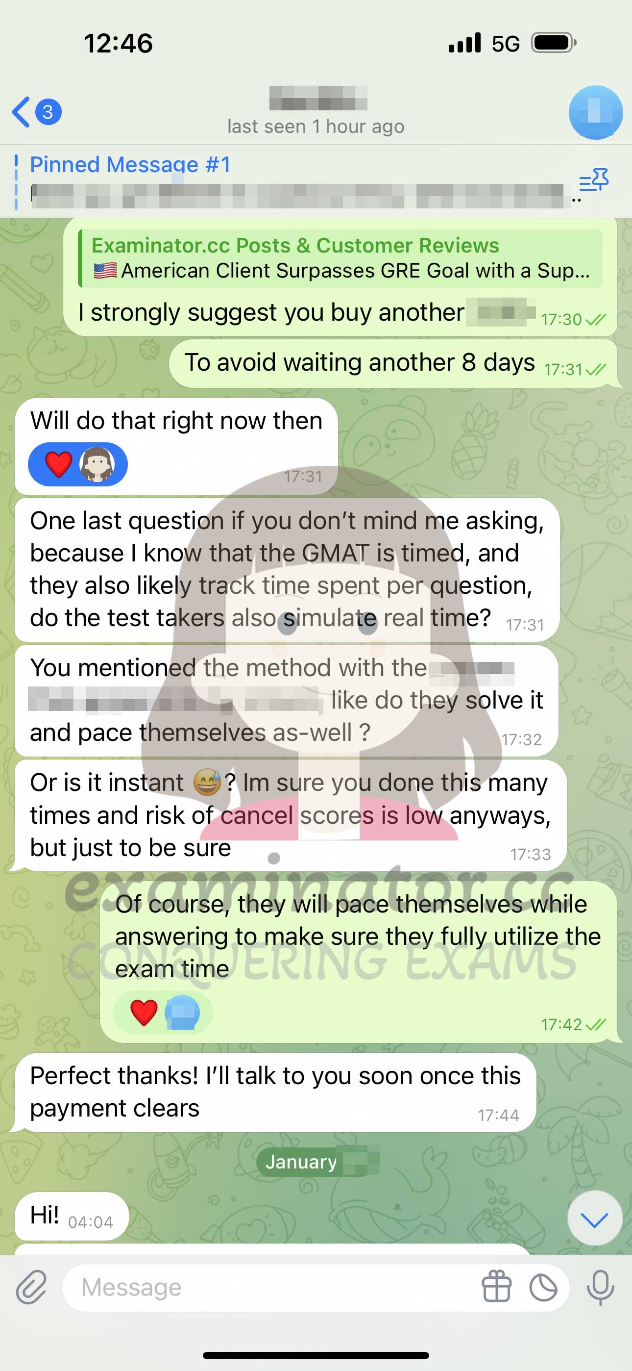 [GMAT代考保分]成功案例#393的对话截图