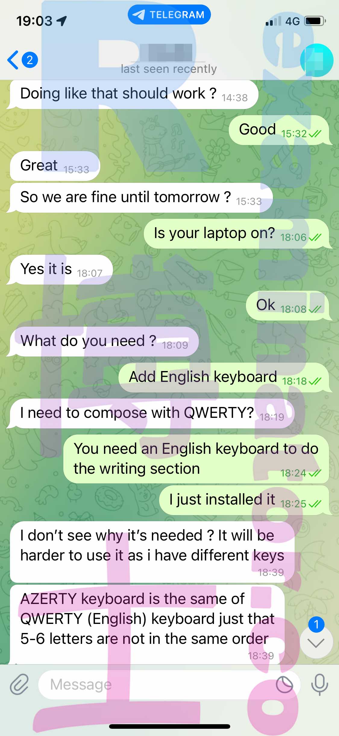 托福代考保分成功案例#421的与客户对话截图
