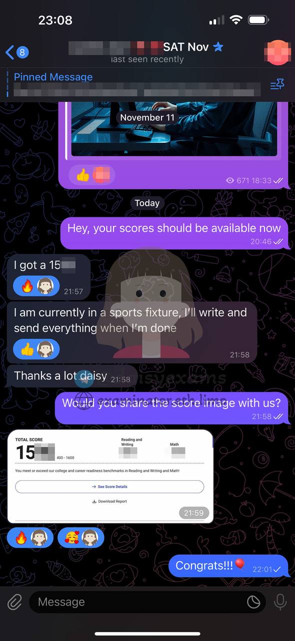 SAT代考保分成功案例#683的与客户对话截图