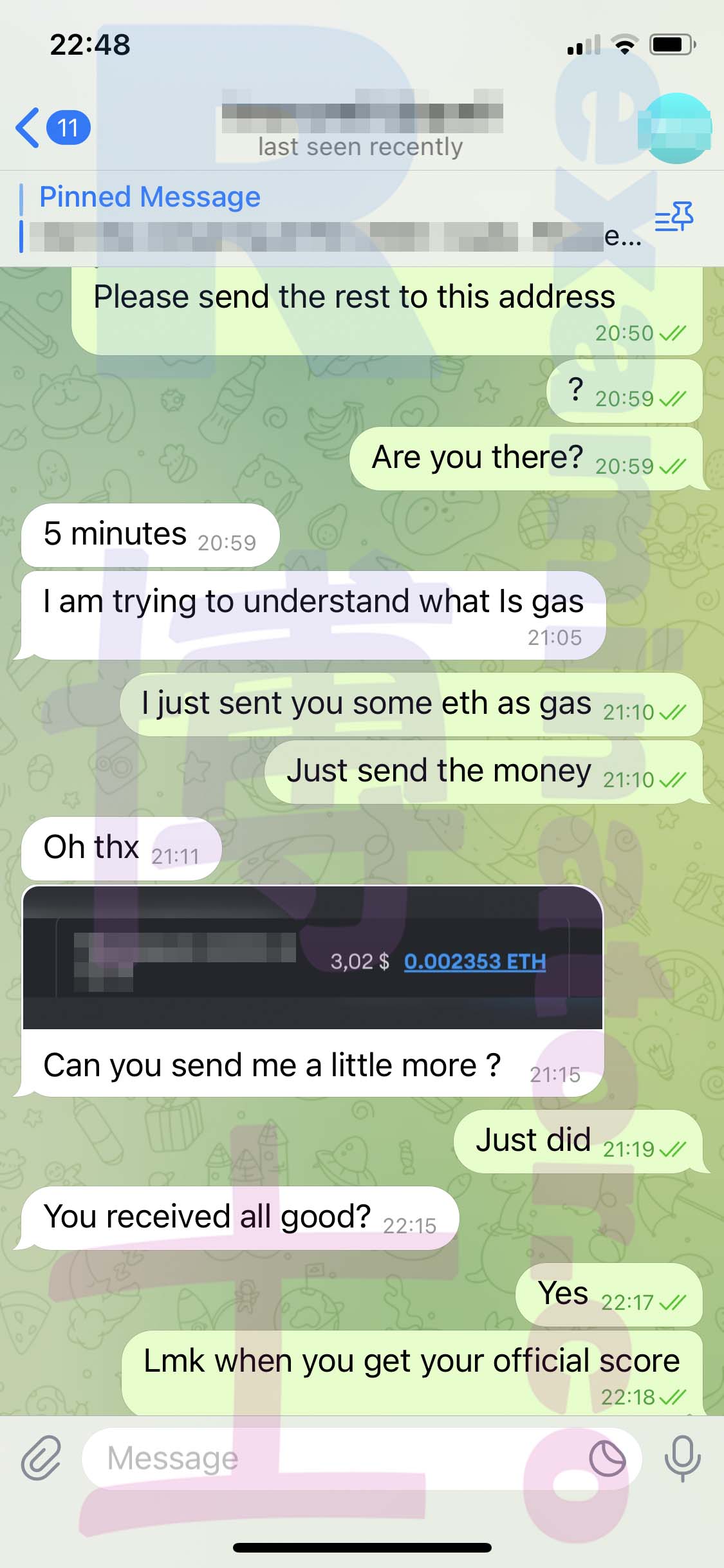 GRE代考保分成功案例#494的与客户对话截图