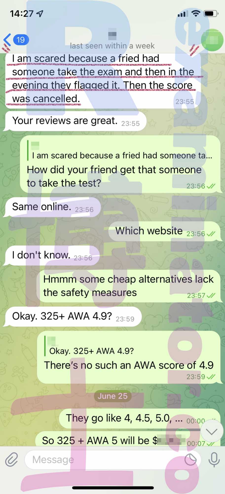 [GRE代考保分]成功案例#208的对话截图